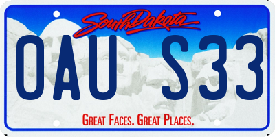 SD license plate 0AUS33