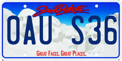 SD license plate 0AUS36