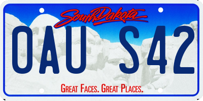 SD license plate 0AUS42
