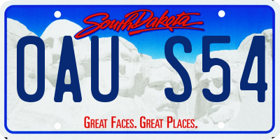 SD license plate 0AUS54