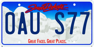 SD license plate 0AUS77