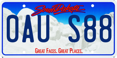 SD license plate 0AUS88