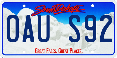 SD license plate 0AUS92