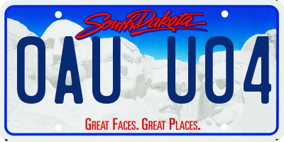 SD license plate 0AUU04
