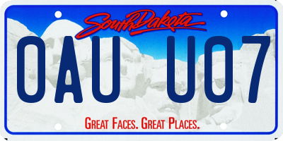 SD license plate 0AUU07