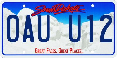 SD license plate 0AUU12