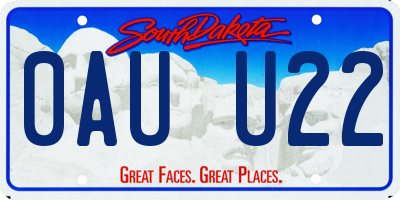 SD license plate 0AUU22