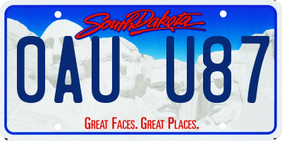 SD license plate 0AUU87