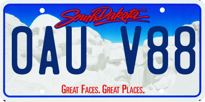 SD license plate 0AUV88