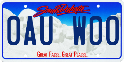 SD license plate 0AUW00