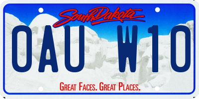 SD license plate 0AUW10