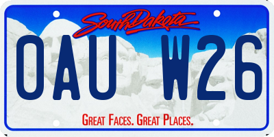 SD license plate 0AUW26