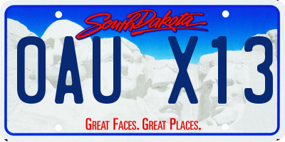 SD license plate 0AUX13