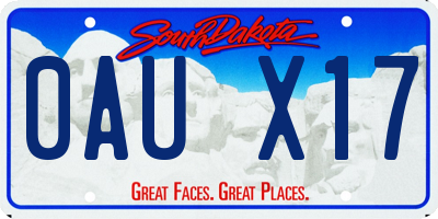 SD license plate 0AUX17