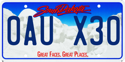 SD license plate 0AUX30