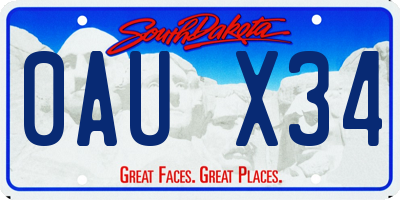 SD license plate 0AUX34
