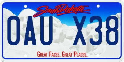 SD license plate 0AUX38