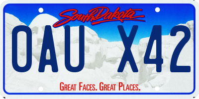 SD license plate 0AUX42