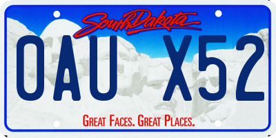 SD license plate 0AUX52