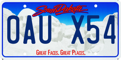 SD license plate 0AUX54