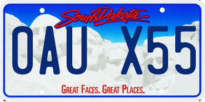 SD license plate 0AUX55