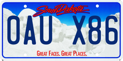 SD license plate 0AUX86
