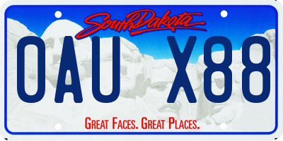 SD license plate 0AUX88