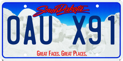 SD license plate 0AUX91