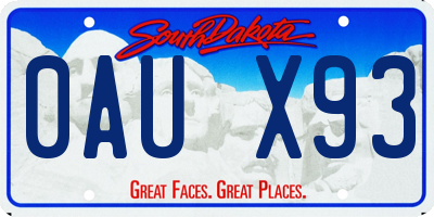 SD license plate 0AUX93