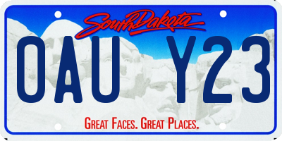 SD license plate 0AUY23