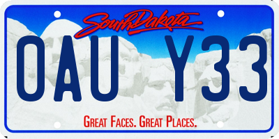 SD license plate 0AUY33