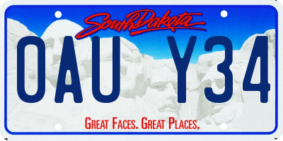 SD license plate 0AUY34