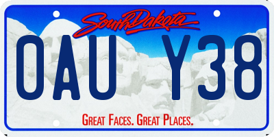 SD license plate 0AUY38