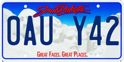SD license plate 0AUY42