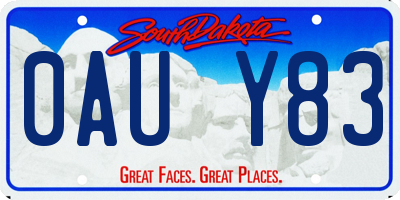 SD license plate 0AUY83
