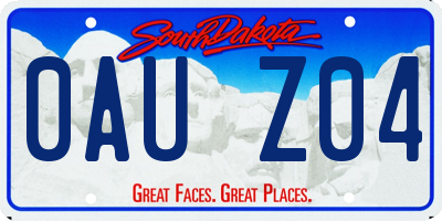 SD license plate 0AUZ04
