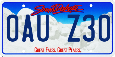 SD license plate 0AUZ30