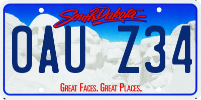 SD license plate 0AUZ34