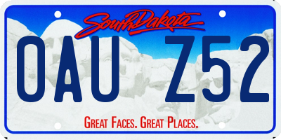 SD license plate 0AUZ52