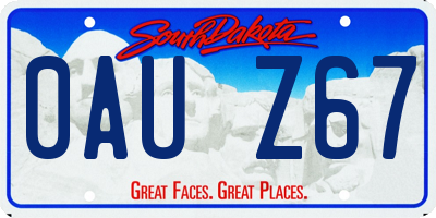 SD license plate 0AUZ67