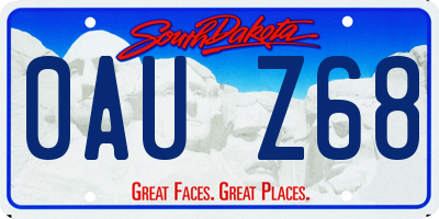 SD license plate 0AUZ68