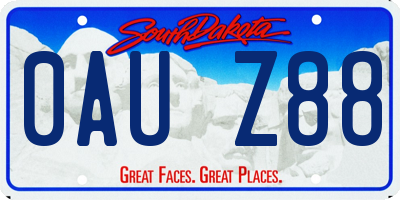 SD license plate 0AUZ88