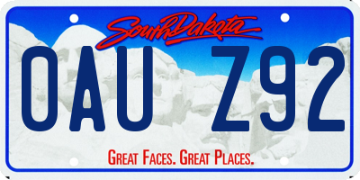 SD license plate 0AUZ92