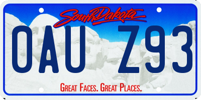 SD license plate 0AUZ93