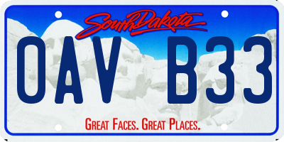 SD license plate 0AVB33