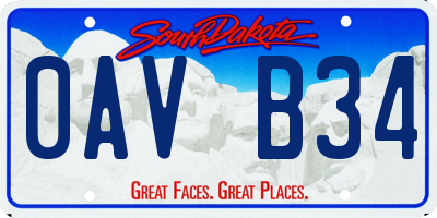 SD license plate 0AVB34