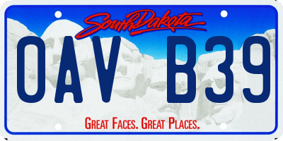 SD license plate 0AVB39