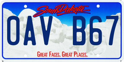 SD license plate 0AVB67