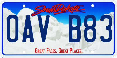 SD license plate 0AVB83