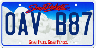 SD license plate 0AVB87